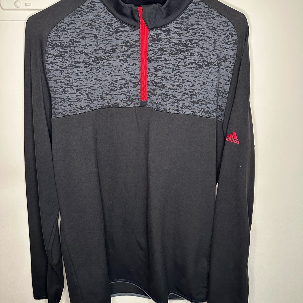 Adidas Golf - Black and Gray Pullover with Red Accent